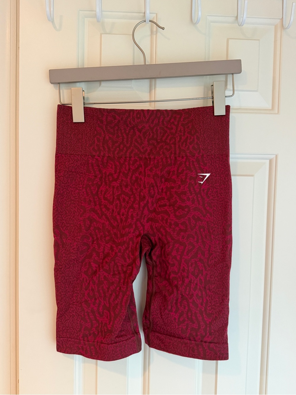 Gymshark Red Animal Adapt Leopard Biker Shorts